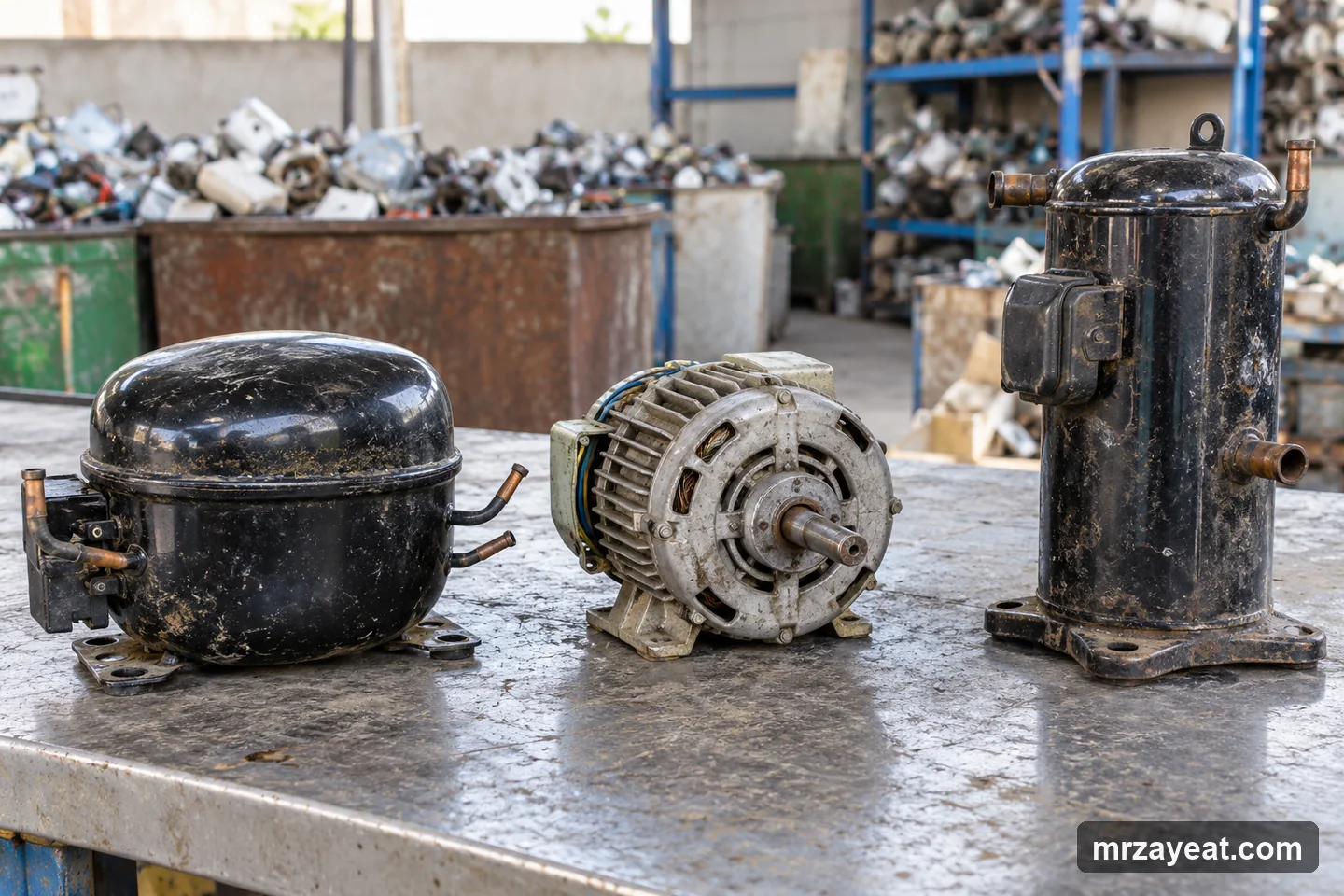 کمپرسور یخچال، موتور کولر آبی و کمپرسور کولر گازی برای بررسی ضایعات